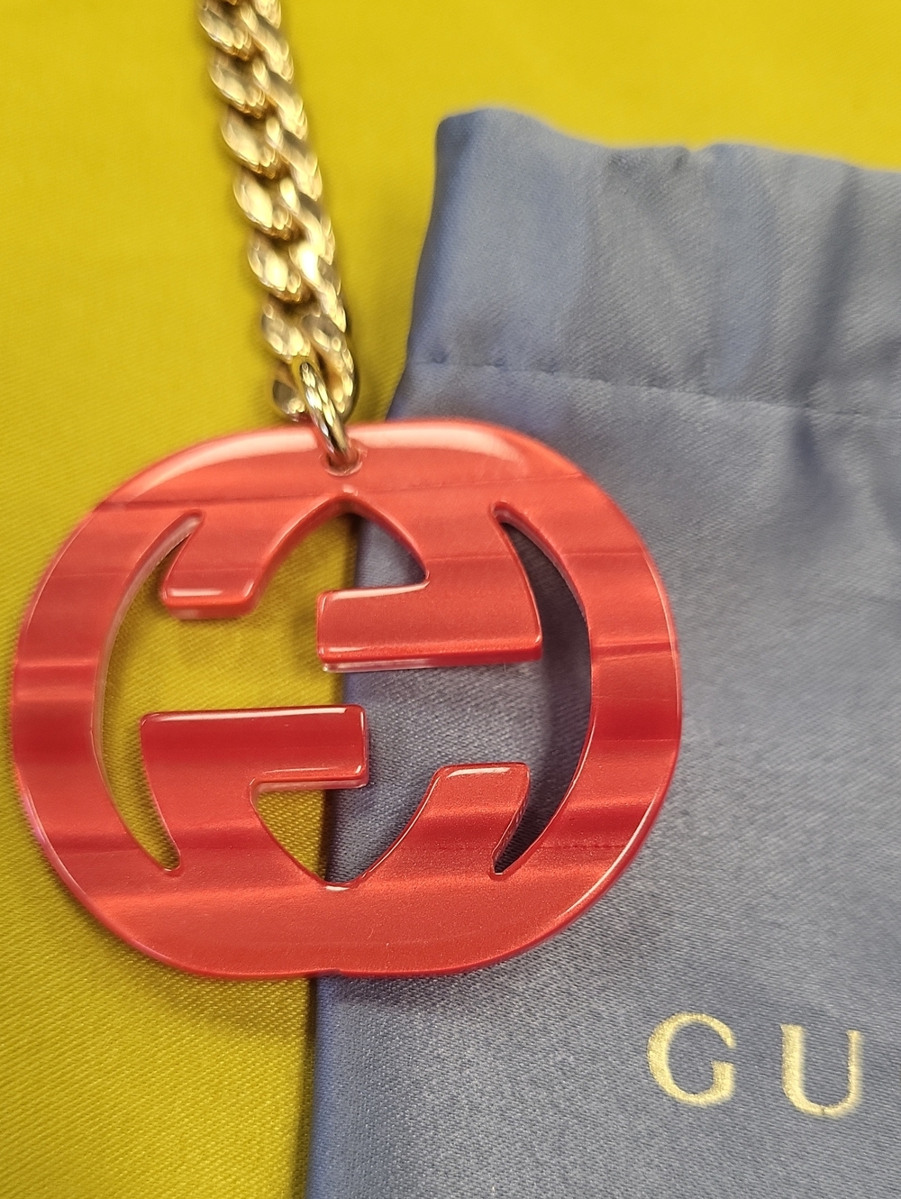 Gucci Red and Gold Interlocking G Chain Drop Charms for Sungkasses - Picture 2 of 5